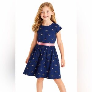 NWT Boden College Navy/Gold Unicorn Dress 11/12yrs